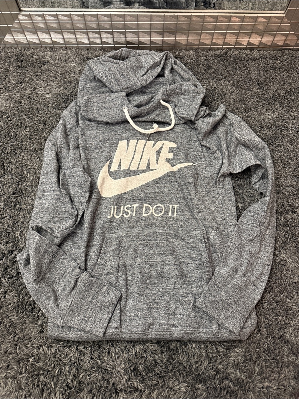 Nike Heather Gray Logo Pullover Hoodie